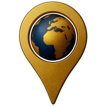 Złota ikona pinezki Google - biuro Big Bit strony internetowe