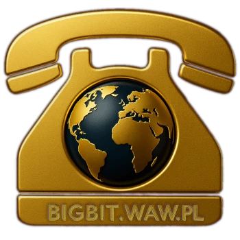 Złota ikona telefonu - kontakt Big Bit strony internetowe